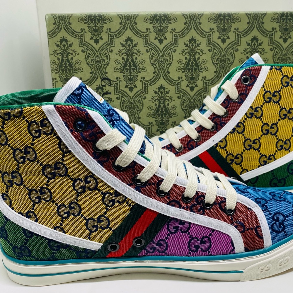 Gucci Colorful GG Pattern High-Tops Tennis 1977 - Picture 2 of 8